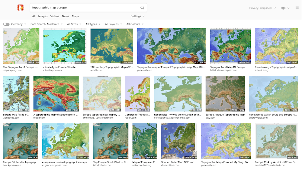 topographic map image search